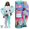 Barbie - Bambola Barbie Cutie Reveal Elefante, Serie Amici della giungla, con costume da elefante, di peluche e 10 sorprese con tecnologia cambia colore, Giocattolo per Bambini 3+ Anni, HKP98