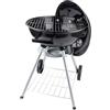 BAKAJI Barbecue Rotondo a Carbone Griglia 45 cm 2 Ruote con Coperchio e Ripiano D'appoggio Porta Oggetti BBQ Collection (Medio)