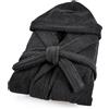 Accappatoio spugna jacquard amelie - Nero