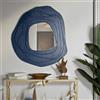 Dmora - Specchio Piracicaba, Specchiera, Articolo d'arredo a muro, Decorazione con specchio, 90 x 4 h97 cm, Blu