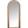 DRW Specchio da parete a forma di ventata con cornice in legno massello in naturale 70x2x150 cm