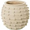 DRW Vaso da pavimento rotondo in ceramica in beige 37x37x37x37 cm