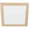 Eglo Led Panel Piglionasso, con cornice decorativa in legno, lampada da soffitto in legno marrone chiaro, luce da cucina e ufficio, illuminazione bianco neutro, L x L 50 cm