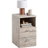 FMD furniture 652-001E - Console notturno in finto legno di quercia, dimensioni ca. 35 x 61,5 x 40 cm (BHT), pannello di truciolato rivestito in resina melamminica