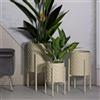 Dmora - Set di 3 portavasi Buller, Complemento d'arredo, Articolo decorativo, Accessorio d'arredo, 36 x 36 h57 cm, Crema