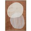 DRW Quadro tela con cornice in legno naturale in marrone e bianco 60 x 4,3 x 92,6 cm