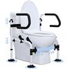 NJUN Supporti di Sicurezza per WC, Larghezza e Altezza Regolabili Telaio di Sicurezza per WC con Corrimano Antiscivolo a Doppio Strato e Grande Ventosa, Supporto WC per Anziani Incinte Disabili