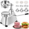 Moongiantgo Pressa per Hamburger Commerciale, 3-in-1 Hamburgatrice, Macchina per Hamburger Pressa in Acciaio Inox con 3 Vassoi di Dimensioni 4/5/6 & 1500 Pezzi di Carta per Hamburger (10/13/15CM)