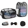 WUFANC 2 Pezzi Cesto Portabiancheria Pieghevole 75L per Bagno e Campeggio | Porta Biancheria Pop Up 36x36x58cm, Manico Resistente, Rete Traspirante e Struttura in Acciaio, per Casa, Campeggio e Viaggi