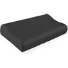 THXSILK - Federa in 100% seta di gelso da 19 Momme per cuscino Contour Memory Foam, federa cervicale, confezione da 1 (50,8 x 30,5 x 9,9 cm/6,9 cm), colore: nero