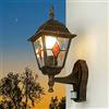 Licht-Erlebnisse Applique vintage Salzburg con rilevatore di movimento rame antico retrò in stile Tiffany E27 37,5 cm Lanterna per esterni ideale per giardino viale