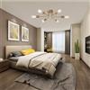 Mengjay lampadario a soffitto, lampadario moderno, base E27 industriale a sospensione per camera da letto soggiorno cucina cascina arte sala espositiva (Oro, 6xFlaming)