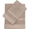 Trussardi Coppia Spugna Set 1+1 Viso e ospite Ribbon - Sabbia