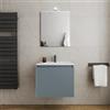 DEGHI Mobile bagno sospeso 60 cm carta da zucchero cannettato con lavabo e specchio - Nerk