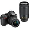 Nikon D5600 Fotocamera Reflex Digitale con Obbietivi AF-P DX NIKKOR 18-55mm f/3.5-5.6G VR e AF-P DX NIKKOR 70-300mm, 24.2 MP, LCD da 3, SD da 8 GB 300x, Nero [Nital Card: 4 Anni di Garanzia]