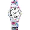 Avaner Orologio digitale unisex con cinturino elastico: orologio da uomo in acciaio inox con movimento al quarzo analogico, cinturino stampato regolabile, comodo da indossare, facile da leggere, Rosa,