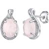 SILVEGO Orecchini da Donna in Argento 925 con Quarzo Rosa Naturale, JST14811RU