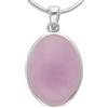 Lebensquelle Plus Elegante ciondolo in pietra preziosa ovale | Montatura in argento 925 con anello | 18 x 13 mm (Kunzite)