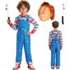 Yearsahrk Chucky Costume per bambini Halloween Chucky maschera tuta tuta coltello in plastica carnevale Halloween costume cosplay accessorio di scena per ragazzi e ragazze