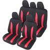 Auto Accessori Lupex - Copri sedili Auto Universali LS09 | Colore Rosso | Set Anteriori e Posteriori | Poliestere | No Suv