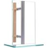 MLS Maniglia per sauna e SPA, Coppia di Maniglie per Porte, Sensazione Piacevole al Tatto, Combinazione di Maniglie in Acciaio Inox e Legno, per Porte Interne in Vetro e Legno, 250 mm