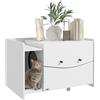 PawHut Maison de Toilette per Gatto, Mobile Cache lettiera per Gatto, scomparto scorrevole, tavolino per animali domestici, 2 fori di ventilazione, tappetino per perdite di sabbia, bianco