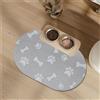 Hearda Tappetino Ciotola Cane Assorbente, Ovale Tappetino per Cane Cibo Tappetini Sottociotola per Cani Tappetino Antiscivolo Ciotole Gatto Tappetino sotto Ciotola Cani (20x30cm,Grigio)