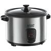 Russell Hobbs Cuociriso - 1,8l - Inserto per cottura a Vapore; Pentola antiaderente Rimovibile; Cucchiaio per riso e misurino; Acciaio Inox; coperchio in vetro, pentola a cottura lenta, 19750-56