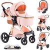 Shineey Passeggino 3 pezzi Carrozzina Ovetto Schienale Regolabile Completamente Reclinabile passeggino 3 in 1Grandi Ruote pneumatici in gomma,passeggino combinato