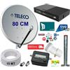 ANFEL Kit Parabola TV Satellitare 80Cm da per Camper Con Decoder Tivusat HD Con Scheda