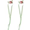 SCUDGOOD Fermaglio per capelli lungo con nastro rosa per ragazze calde Fermagli per capelli a fiore Fermagli per capelli a coda di cavallo di colore dolce per ragazze adolescenti clip per capelli spessi per
