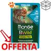 Monge Cat Bwild Grain Free Adult Sterilizzato Bocconcini Tonno - Bustina Da 85 Gr - CONFEZIONE RISPARMIO