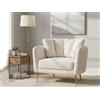 Dmora - Poltrona Biassono, Seduta imbottita, Divano singolo da salotto, Sedia con braccioli, 88 x 77 h74 cm, Crema e Oro