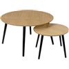HOME DECO FACTORY HD7191 - Tavolo estraibile rotondo X2 Appoint Salon, Legno, 80 x 45 x 80 cm
