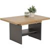 Hela Tische, Marcel - Tavolino da salotto, materiale a base di legno rivestito in melammina, rovere Artisan, allungabile: 90-142 cm, regolabile in altezza con manovella: 47-57 cm