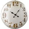 Baroni Home Baroni Orologio da Parete in PVC Silenzioso Stile Vintage Base Bianca Vetro Lenticolare 51x51x6 cm