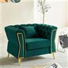 Dmora - Poltrona Putumayo, Seduta imbottita, Divano singolo da salotto, Sedia con braccioli, 104 x 83 h76 cm, Verde e Oro