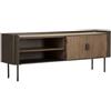 Dmora Mobile Porta TV Berlingo, Credenza da Soggiorno, Armadio Basso per TV, Base Parete attrezzata, 150x42 h58 cm, Grigio e Marrone