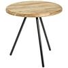 HAKU Tavolino rotondo in rovere massiccio con base in metallo nero Tavolino rotondo Tavolino da salotto - Dimensioni: H 40 x Ø 40 cm Stile: Tradizionale