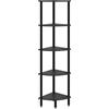 IBUYKE 5 Tier Corner Shelf Stand,Industrial Corner Display Rack,Corner Bookshelf for Living Room, Bedroom, Kitchen, Home Office, Black WBC010B