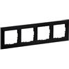 LEGRAND, SEANO 765374 - Telaio, in termoplastica, senza alogeni, dimensioni: 87 x 301 mm, colore: Nero laccato