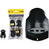 Vimar FP00230 Spina SCHUKO 2P+T 16 A 250 V~ 4 pezzi, standard tedesco, uscita cavo assiale, nero & Ri.00225N Presa Mobile Sicury Grande 2P+T 16 A 250 V~ Universale Standard Italiano P40