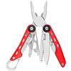 Amazon Basics Coltello multiuso 10 in 1 in acciaio inossidabile con blocco di sicurezza e custodia in nylon, 10.4 x 4.5 x 2.03 cm, Rosso