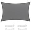 SONGMICS Vela Parasole 2 x 3 m, Tenda da Sole in Tessuto HDPE, Permeabile all'Aria e all'Acqua, per Terrazza, Giardino, Balcone, Campeggio, Rettangolare, Concava, Corde da 2 m, Grigio Fumo GSS23GY