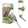 septillar Mangiatoia e Distributore d'Acqua per Uccelli, Mangiatoia Automatica con Posatoio per Gabbia per Pappagallini, Canarini, Cockatiel, Fringuelli, Budgerigar (Verde)