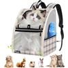 Pawaboo Zaino per Gatti Cani, Borsa per Animali Piccoli, Zaino da Viaggio per Gatti Cani Fino a 10 kg, Contenitore da Trasporto Traspirante con Supporto, Borsa per Passeggiata Escursione, Albicocca