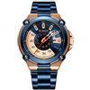CURREN Orologio da polso da uomo, con data, lancette luminose, in acciaio, al quarzo, blu 8345, Bracciale