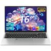 Ekonavi PC Portatile da 16 pollici, Notebook 16 GB di RAM 512 GB SSD, Laptop processore Celeron N100, con FHD 1920 * 1200, USB 3.0, batteria da 6000 mAh(46,2 Wh), BT 5.0, tastiera digitale retroilluminata