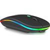 UrbanX 2.4GHz & Bluetooth Mouse, Rechargeable Wireless Mouse for Samsung Galaxy Tab S6 Lite Bluetooth Wireless Mouse for Laptop/PC/Mac/Computer/Tablet/Android RGB LED Onyx Black