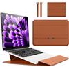Hinnwer 15 15,6 16,1 Pollici Custodie per PC Portatile Borsa Funzione Stand per MacBook Air 13 M3/M2/M1 A3113 A2681 A2337, MacBook Pro 14 M4/M4 Pro/M4 Max A3112 A3401 A3185 A2992 A2918 A2779 Marrone